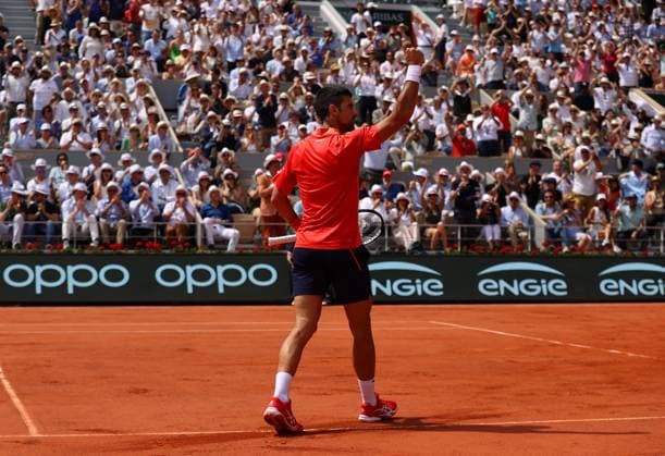 Mandatory Credit: Photo by Ella Ling Shutterstock (13949275ag) Novak Djokovic of Serbia celebrates French Open Tennis, Day 13, Roland Garros, Paris, France - 09 June 2023 French Open Tennis, Day 13, Roland Garros, Paris, France - 09 June 2023  Copyright: xEllaxLing Shutterstockx 13949275ag