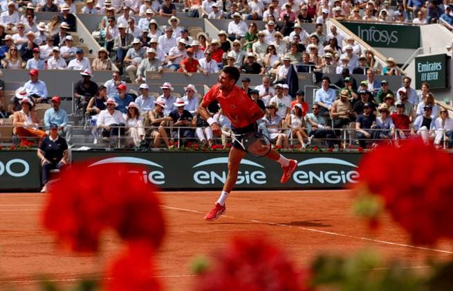 Mandatory Credit: Photo by Ella Ling Shutterstock (13949275ab) Novak Djokovic of Serbia in action French Open Tennis, Day 13, Roland Garros, Paris, France - 09 June 2023 French Open Tennis, Day 13, Roland Garros, Paris, France - 09 June 2023  Copyright: xEllaxLing Shutterstockx 13949275ab