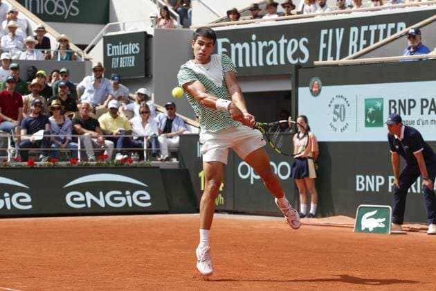 Carlos Alcaraz TENNIS : Roland-Garros 2023 - Paris - 09 06 2023 MichaelBaucher Panoramic 