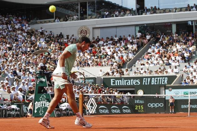 Carlos Alcaraz TENNIS : Roland-Garros 2023 - Paris - 09 06 2023 MichaelBaucher Panoramic 