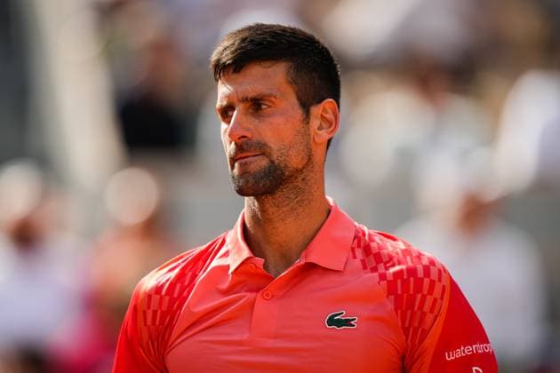 French Open, Roland Garros: Carlos Alcaraz Garfia - Novak Djokovic Paris, Frankrike 20230609. Novak Djokovic under semifinalen i tennis mellom Carlos Alcaraz Garfia fra Spania og Novak Djokovic fra Serbia under Roland-Garros-turneringen i Paris. Foto: Beate Oma Dahle NTB Paris Frankrike EDITORIAL USE ONLY. RESTRICTED USE FOR BETTING COMPANIES Ref:_SPO_BNC0259401027st.jpg  Copyright: xBeatexOmaxDahlex xNTBx