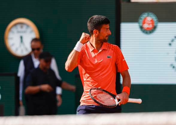 Novak Djokovic cheers after victory, jubilation, joy, emotion, mens singles, semifinals Copyright: xJuergenxHasenkopfx