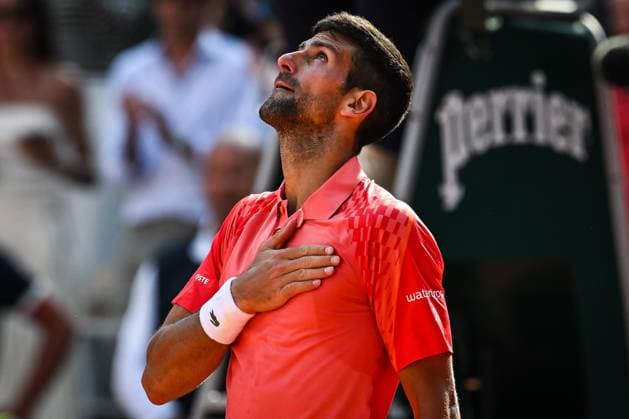 June 9, 2023, Paris, France, France: Novak DJOKOVIC of Serbia celebrates his victory during the thirteenth day of Roland-Garros 2023, French Open 2023, Grand Slam tennis tournament at the Roland-Garros Stadium on June 09, 2023 in Paris, France. Paris France - ZUMAm308 20230609_zsp_m308_022 Copyright: xMatthieuxMirvillex