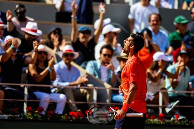 2023 French Open - Day Thirteen Novak DJOKOVIC (SER) in action during his match against Carols ALCARAZ (ESP) on Philippe-CHATRIER court in the French Open Roland Garros 2013 day thirteen. Paris France  Copyright: xIbrahimxEzzatx originalFilename:ezzat-notitle230609_npYVc.jpg