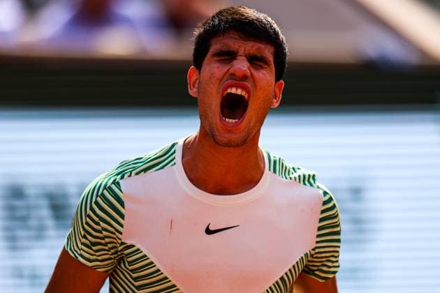 2023 French Open - Day Thirteen Carols ALCARAZ (ESP) in action during his match against Novak DJOKOVIC (SER) on Philippe-CHATRIER court in the French Open Roland Garros 2013 day thirteen. Paris France  Copyright: xIbrahimxEzzatx originalFilename:ezzat-notitle230609_npGg8.jpg