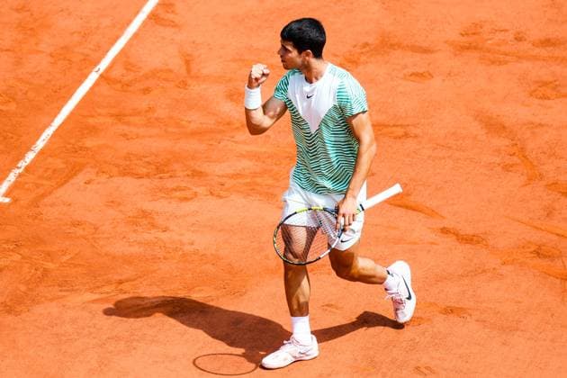2023 French Open - Day Thirteen Carols ALCARAZ (ESP) in action during his match against Novak DJOKOVIC (SER) on Philippe-CHATRIER court in the French Open Roland Garros 2013 day thirteen. Paris France  Copyright: xIbrahimxEzzatx originalFilename:ezzat-notitle230609_npHAa.jpg