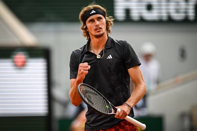 June 9, 2023, Paris, France, France: Alexander ZVEREV of Germany celebrates his point during the thirteenth day of Roland-Garros 2023, French Open 2023, Grand Slam tennis tournament at the Roland-Garros Stadium on June 09, 2023 in Paris, France. Paris France - ZUMAm308 20230609_zsp_m308_028 Copyright: xMatthieuxMirvillex