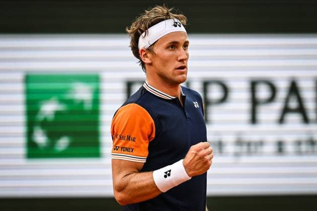 June 9, 2023, Paris, France, France: Casper RUUD of Norway celebrates his point during the thirteenth day of Roland-Garros 2023, French Open 2023, Grand Slam tennis tournament at the Roland-Garros Stadium on June 09, 2023 in Paris, France. Paris France - ZUMAm308 20230609_zsp_m308_031 Copyright: xMatthieuxMirvillex