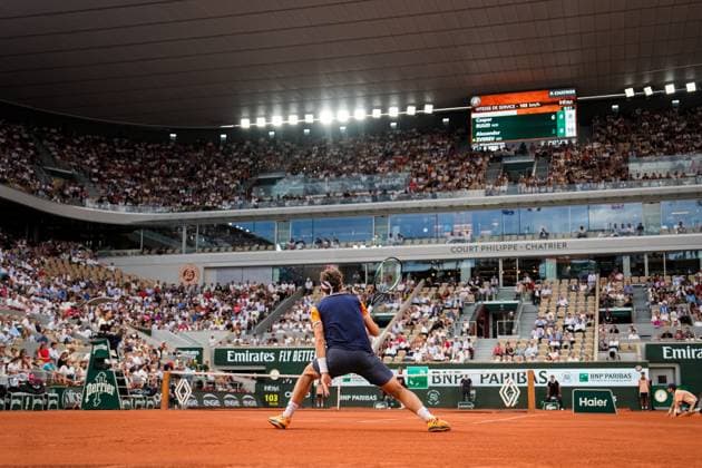 French Open, Roland Garros: Casper Ruud - Alexander Zverev Paris, Frankrike 20230609. Casper Ruud i aksjon mot Alexander Zverev fra Tyskland i semifinalen i tennis under Roland-Garros-turneringen i Paris. Foto: Beate Oma Dahle NTB Paris Frankrike EDITORIAL USE ONLY. RESTRICTED USE FOR BETTING COMPANIES Ref:_SPO_BNCX5UNivpiMjg.jpg  Copyright: xBeatexOmaxDahlex xNTBx