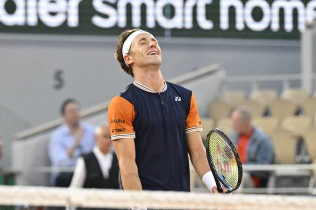 Tennis : Roland Garros 2023 - France - Casper Ruud - Norvege Tennis : Roland Garros 2023 - France - 09 06 23 ChrysleneCaillaud Panoramic 
