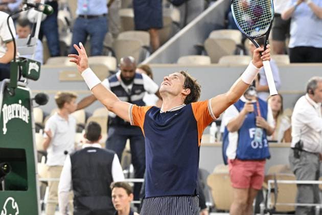 Tennis : Roland Garros 2023 - France - Casper Ruud - Norvege Tennis : Roland Garros 2023 - France - 09 06 23 ChrysleneCaillaud Panoramic 