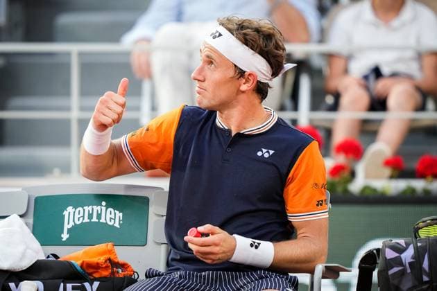 French Open, Roland Garros: Casper Ruud - Alexander Zverev Paris, Frankrike 20230609. Casper Ruud i aksjon mot Alexander Zverev fra Tyskland i semifinalen i tennis under Roland-Garros-turneringen i Paris. Foto: Beate Oma Dahle NTB Paris Frankrike EDITORIAL USE ONLY. RESTRICTED USE FOR BETTING COMPANIES Ref:_SPO_BNC0259415631st.jpg  Copyright: xBeatexOmaxDahlex xNTBx