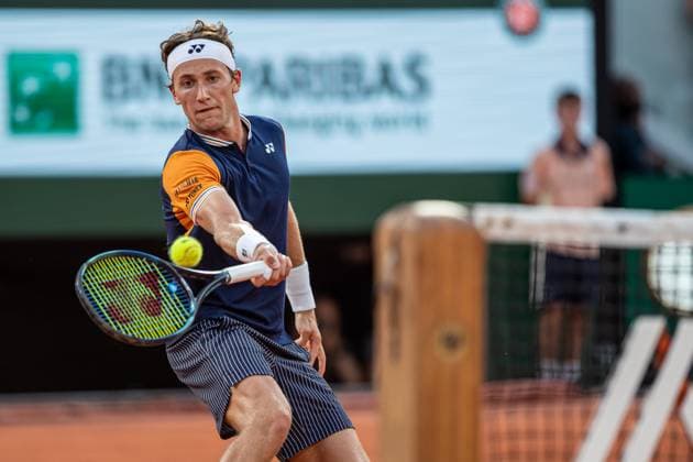 Roland Garros 2023 - Day 13 Casper Ruud returns the ball against Alexander Zverev at Roland Garros Grand Slam Tournament - Day 13 on June 09, 2023 in Paris, France. Paris France  Copyright: xRobertxSzaniszlox originalFilename:szaniszlo-notitle230609_npQkO.jpg