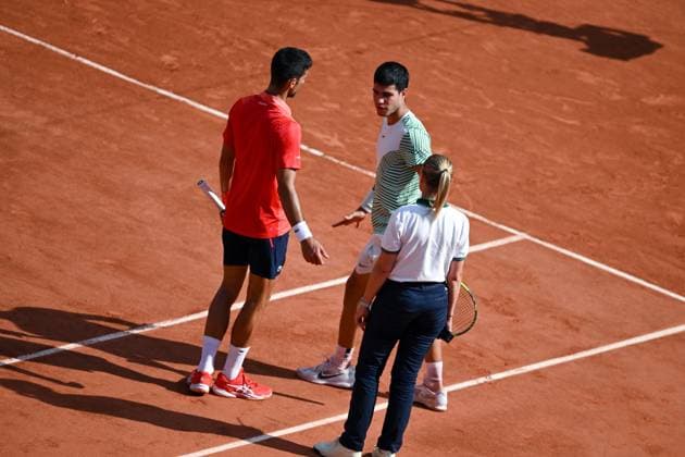 Roland Garros 2023 - 08 06 2023 - Demie finale Hommes - Novak Djokovic , Carlos Alcaraz 293250 2023-06-09  Copyright: xLionelxGuericolas MPPx 0259435195st