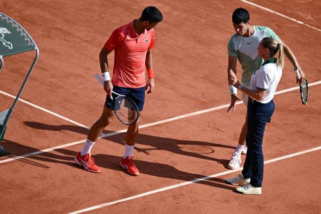 Roland Garros 2023 - 08 06 2023 - Demie finale Hommes - Novak Djokovic , Carlos Alcaraz 293250 2023-06-09  Copyright: xLionelxGuericolas MPPx 0259435233st