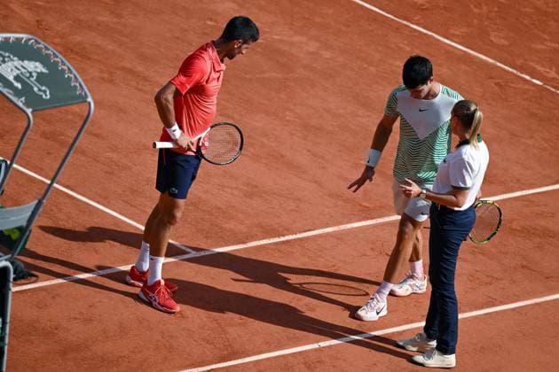 Roland Garros 2023 - 08 06 2023 - Demie finale Hommes - Novak Djokovic , Carlos Alcaraz 293250 2023-06-09  Copyright: xLionelxGuericolas MPPx 0259435239st