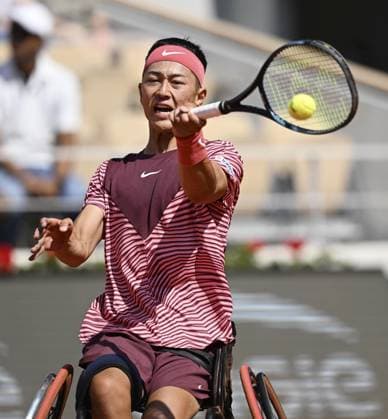 Wheelchair tennis: French Open Japan s Tokito Oda plays against Britain s Alfie Hewett in the men s wheelchair singles final at the French Open tennis tournament in Paris on June 10, 2023.  A14AA0001569036P 