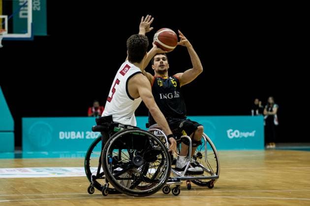 IWBF Wheelchair Basketball World Championship Dubai 2022, Canada Germany, 10 06 2023 Garrett Ostepchuk Canada, 5 , Nico Dreimueller Germany, 5 IWBF Wheelchair Basketball World Championship Dubai 2022, Canada Germany, Dubai, World Trade Center Copyright: xBEAUTIFULxSPORTS Wunderlx