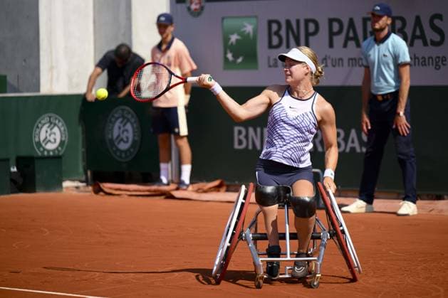 Diede De Groot (Ned) TENNIS : Roland Garros 2023 - Finale Dames Wheelchair - Paris - 10 06 2023 JBAutissier Panoramic 