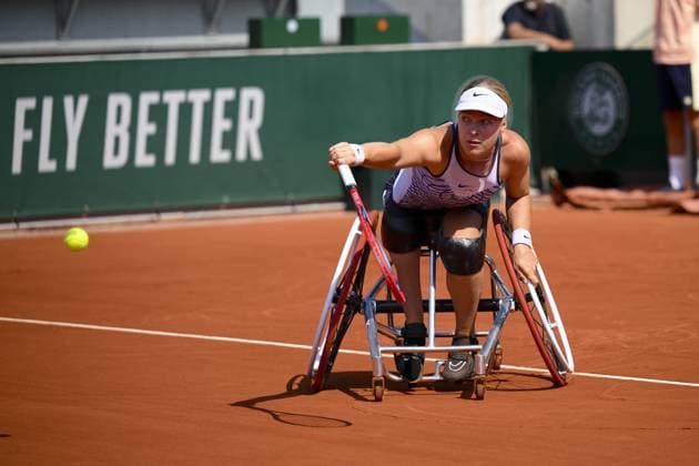 Diede De Groot (Ned) TENNIS : Roland Garros 2023 - Finale Dames Wheelchair - Paris - 10 06 2023 JBAutissier Panoramic 