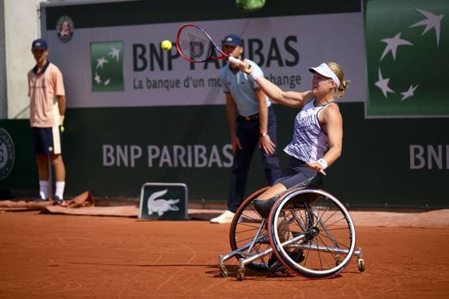 Diede De Groot (Ned) TENNIS : Roland Garros 2023 - Finale Dames Wheelchair - Paris - 10 06 2023 JBAutissier Panoramic 
