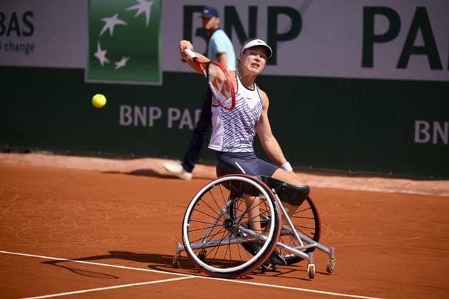 Diede De Groot (Ned) TENNIS : Roland Garros 2023 - Finale Dames Wheelchair - Paris - 10 06 2023 JBAutissier Panoramic 
