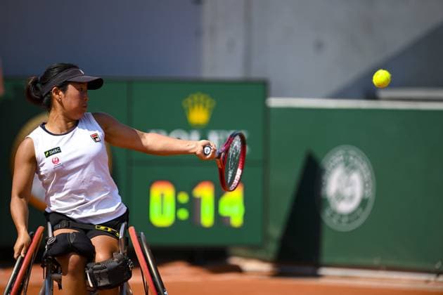 Yui Kamiji (Jpn) TENNIS : Roland Garros 2023 - Finale Dames Wheelchair - Paris - 10 06 2023 JBAutissier Panoramic 
