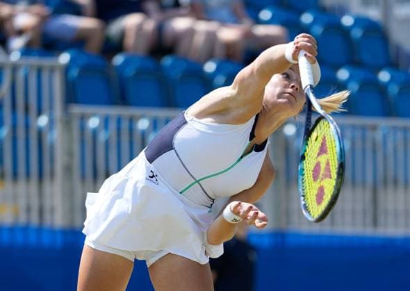 Mandatory Credit: Photo by Dave Shopland Shutterstock (13956575l) Great Britain s Katie Swan wins her semi final in straight sets Lexus Surbiton Trophy, Tennis, Day 7, Surbiton Racket & Fitness Club, London, UK - 10 June 2023 Lexus Surbiton Trophy, Tennis, Day 7, Surbiton Racket & Fitness Club, London, UK - 10 June 2023 Copyright: xDavexShopland Shutterstockx 13956575l