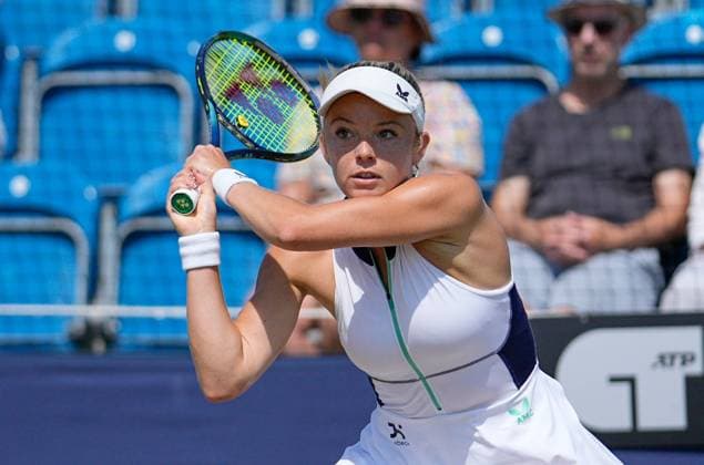 Mandatory Credit: Photo by Dave Shopland Shutterstock (13956575n) Great Britain s Katie Swan wins her semi final in straight sets Lexus Surbiton Trophy, Tennis, Day 7, Surbiton Racket & Fitness Club, London, UK - 10 June 2023 Lexus Surbiton Trophy, Tennis, Day 7, Surbiton Racket & Fitness Club, London, UK - 10 June 2023 Copyright: xDavexShopland Shutterstockx 13956575n