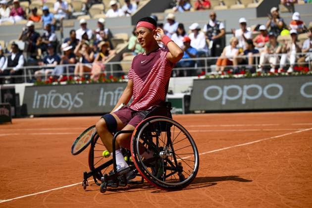 Tokito Oda (Jpn) TENNIS : Roland Garros 2023 - Finale Hommes Wheelchair - Paris - 10 06 2023 JBAutissier Panoramic 