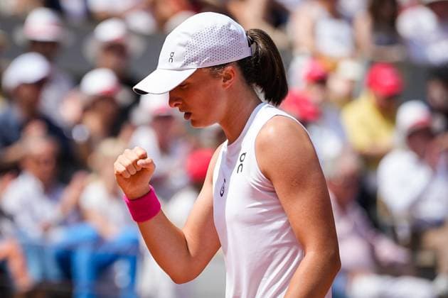 French Open, Roland Garros finale: Iga Swiatek - Karolina Muchova Paris, Frankrike 20230610. Iga Swiatek fra Polen under finalen i tennis mot Karolina Muchova fra Tjekkia i Roland-Garros-turneringen i Paris. Foto: Beate Oma Dahle NTB Paris Frankrike EDITORIAL USE ONLY. RESTRICTED USE FOR BETTING COMPANIES Ref:_SPOnxOCvxK6xmw.jpg  Copyright: xBeatexOmaxDahlex xNTBx