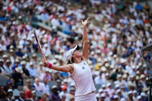 French Open, Roland Garros finale: Iga Swiatek - Karolina Muchova Paris, Frankrike 20230610. Iga Swiatek fra Polen under finalen i tennis mot Karolina Muchova fra Tjekkia i Roland-Garros-turneringen i Paris. Foto: Beate Oma Dahle NTB Paris Frankrike EDITORIAL USE ONLY. RESTRICTED USE FOR BETTING COMPANIES Ref:_SPOVbsV_tfe9YE.jpg  Copyright: xBeatexOmaxDahlex xNTBx