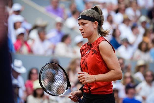French Open, Roland Garros finale: Iga Swiatek - Karolina Muchova Paris, Frankrike 20230610. Karolina Muchova fra Tjekkia under finalen i tennis mot Iga Swiatek fra Polen i Roland-Garros-turneringen i Paris. Foto: Beate Oma Dahle NTB Paris Frankrike EDITORIAL USE ONLY. RESTRICTED USE FOR BETTING COMPANIES Ref:_SPO7KWIbIzZOaQ.jpg  Copyright: xBeatexOmaxDahlex xNTBx