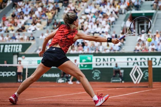 French Open, Roland Garros finale: Iga Swiatek - Karolina Muchova Paris, Frankrike 20230610. Karolina Muchova fra Tjekkia under finalen i tennis mot Iga Swiatek fra Polen i Roland-Garros-turneringen i Paris. Foto: Beate Oma Dahle NTB Paris Frankrike EDITORIAL USE ONLY. RESTRICTED USE FOR BETTING COMPANIES Ref:_SPOJjyXbeJJUbA.jpg  Copyright: xBeatexOmaxDahlex xNTBx