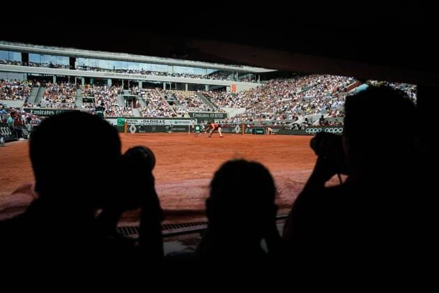French Open, Roland Garros: Iga Swiatek - Karolina Muchova Paris, Frankrike 20230610. Fotografer pa plass under finalen i tennis i Roland-Garros-turneringen mellom Iga Swiatek fra Polen og Karolina Muchova fra Tjekkia. Foto: Beate Oma Dahle NTB Paris Frankrike EDITORIAL USE ONLY. RESTRICTED USE FOR BETTING COMPANIES Ref:_SPOxQSjK2RZhI0.jpg  Copyright: xBeatexOmaxDahlex xNTBx