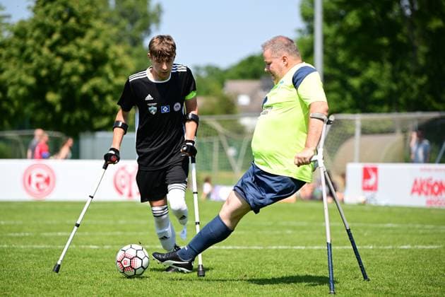 Sport I Mixed I Season 2022 2023 I Amputee Football Bundesliga I 3 Matchday I SG Nord Ost Kickoff Hoffenheim I 10 06 2023 Simon Dornblüth 8, SG Nord Ost vs Thomas Harthan 13, Kickoff Hoffenheim Hamburg Paul Hauenschild Sports Facility Schleswig Holstein Germany Copyright: xLobeca FelixxSchlikisx