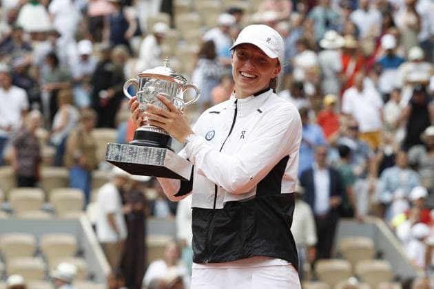 Demi Finale Dames - Iga Swiatek Vs Karolina Muchova TENNIS : Roland-Garros 2023 - Paris - 10 06 2023 MichaelBaucher Panoramic 