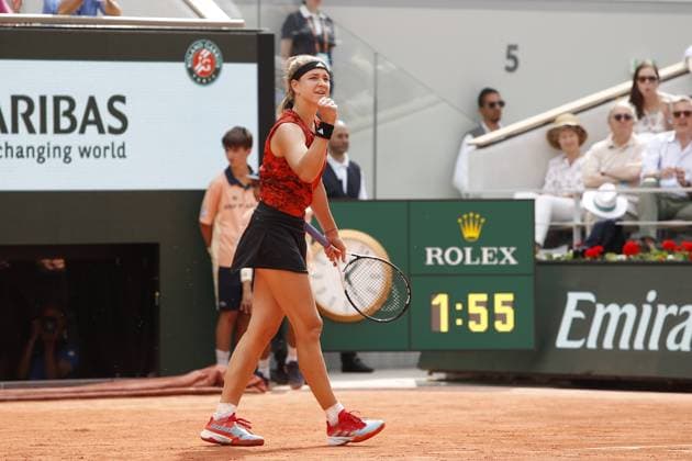 Demi Finale Dames - Iga Swiatek Vs Karolina Muchova TENNIS : Roland-Garros 2023 - Paris - 10 06 2023 MichaelBaucher Panoramic 
