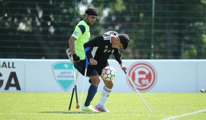 German Amputee Football League, Third match day at the Paul Hauenschild facility of the HSV SG North East kickoff Hoffenheim JAWAD KADHEM Hoffenheim, l , MAJED SAJID Norderstedt Schleswig Holstein
