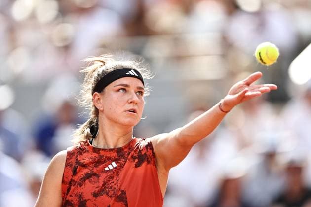 Karolina Muchova, CZE, during final of 2023 French Open at Roland Garros, Paris, 10 06 2023