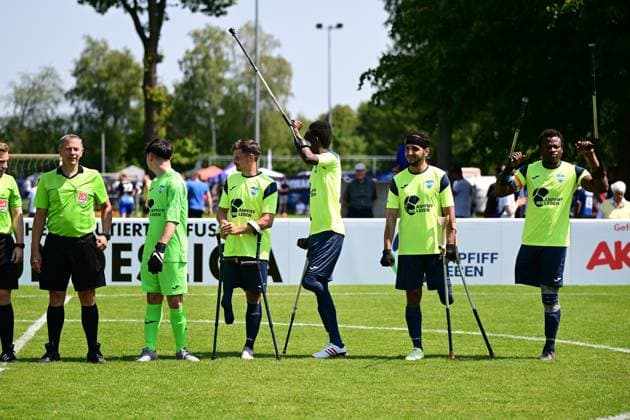 Sport I Mixed I Season 2022 2023 I Amputee Football Bundesliga I 3 Matchday I SG Nord Ost Anpfiff Hoffenheim I 10 06 2023 The team of Anpfiff Hoffenheim Hamburg Paul Hauenschild Sportanlage Schleswig Holstein Germany Copyright: xLobeca FelixxSchlikisx