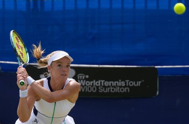 Mandatory Credit: Photo by Dave Shopland Shutterstock (13956576o) Great Britain s Katie Swan during the 1st set of the final. Lexus Surbiton Trophy, Tennis, Day 8, Surbiton Racket & Fitness Club, London, UK - 11 June 2023 Lexus Surbiton Trophy, Tennis, Day 8, Surbiton Racket & Fitness Club, London, UK - 11 June 2023 Copyright: xDavexShopland Shutterstockx 13956576o