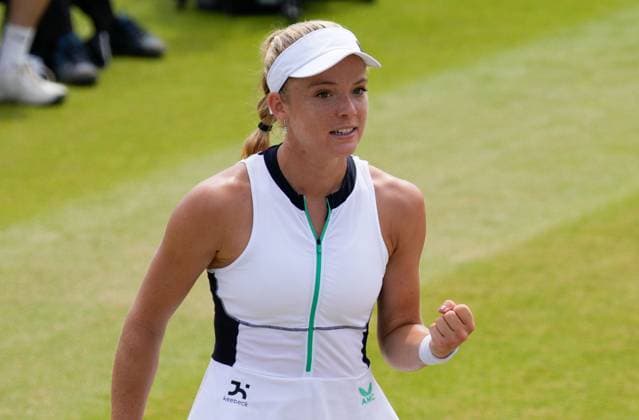 Mandatory Credit: Photo by Dave Shopland Shutterstock (13956576aa) Great Britain s Katie Swan during the 1st set of the final. Lexus Surbiton Trophy, Tennis, Day 8, Surbiton Racket & Fitness Club, London, UK - 11 June 2023 Lexus Surbiton Trophy, Tennis, Day 8, Surbiton Racket & Fitness Club, London, UK - 11 June 2023 Copyright: xDavexShopland Shutterstockx 13956576aa
