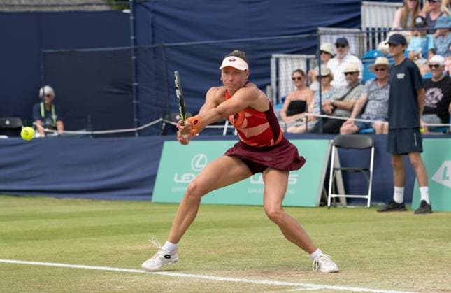 Yanina Wickmayer (BEL) during her match with Katie Swan (GBR) in the final of the W100 Surbiton Trophy on the Final day of the Surbiton Trophy, at Surbiton Lawn Tennis Club, Surbiton, England on the 11th June 2023. Copyright: xAlanxStanfordx PMI-5588-0047