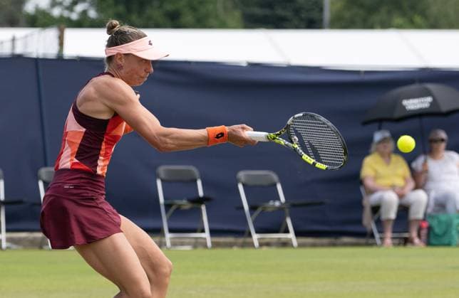 Yanina Wickmayer (BEL) during her match with Katie Swan (GBR) in the final of the W100 Surbiton Trophy on the Final day of the Surbiton Trophy, at Surbiton Lawn Tennis Club, Surbiton, England on the 11th June 2023. Copyright: xAlanxStanfordx PMI-5588-0080