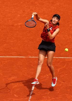 Mandatory Credit: Photo by Ella Ling Shutterstock (13949291p) Xinyu Wang of China in action French Open Tennis, Day 15, Roland Garros, Paris, France - 11 June 2023 French Open Tennis, Day 15, Roland Garros, Paris, France - 11 June 2023  Copyright: xEllaxLing Shutterstockx 13949291p