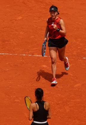 Mandatory Credit: Photo by Ella Ling Shutterstock (13949291s) Xinyu Wang of China celebrates French Open Tennis, Day 15, Roland Garros, Paris, France - 11 June 2023 French Open Tennis, Day 15, Roland Garros, Paris, France - 11 June 2023  Copyright: xEllaxLing Shutterstockx 13949291s
