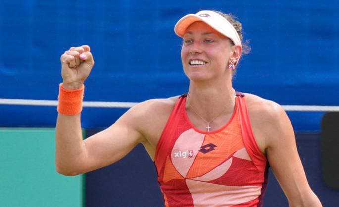 Mandatory Credit: Photo by Dave Shopland Shutterstock (13956576ap) Winner Belgium s Yanina Wickmayer celebrates match point Lexus Surbiton Trophy, Tennis, Day 8, Surbiton Racket & Fitness Club, London, UK - 11 June 2023 Lexus Surbiton Trophy, Tennis, Day 8, Surbiton Racket & Fitness Club, London, UK - 11 June 2023 Copyright: xDavexShopland Shutterstockx 13956576ap