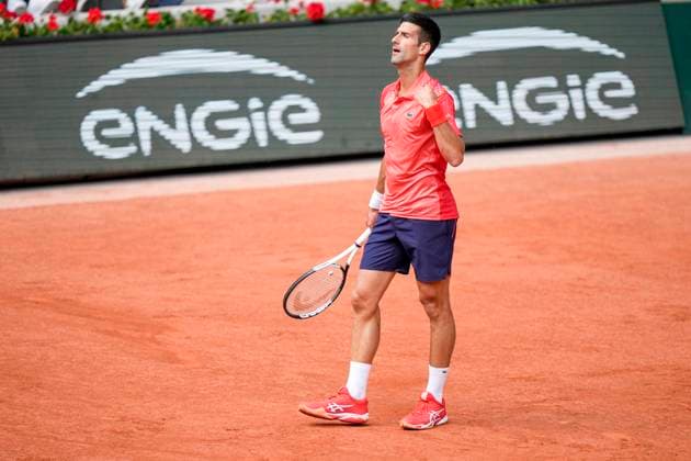 French Open, Roland Garros finale: Casper Ruud - Novak Djokovic Paris, Frankrike 20230611. Novak Djokovic under finalen i tennis i Roland-Garros-turneringen i Paris mellom Casper Ruud og Novak Djokovic fra Serbia. Foto: Beate Oma Dahle NTB Paris Frankrike EDITORIAL USE ONLY. RESTRICTED USE FOR BETTING COMPANIES Ref:_SPO_BNCPDWevJqLurA.jpg  Copyright: xBeatexOmaxDahlex xNTBx