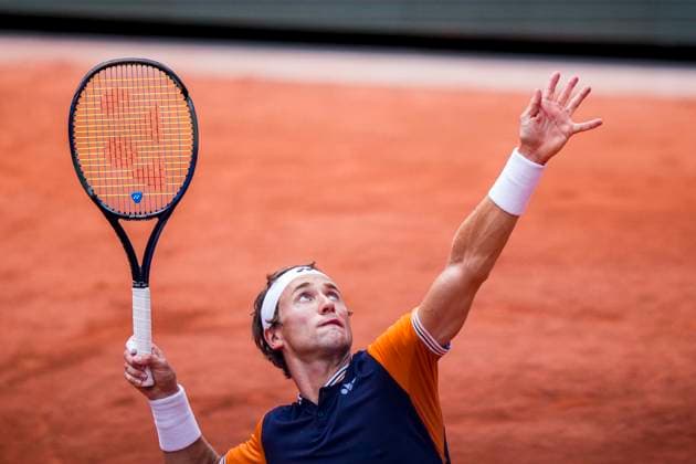 French Open, Roland Garros finale: Casper Ruud - Novak Djokovic Paris, Frankrike 20230611. Casper Ruud under finalen i tennis i Roland-Garros-turneringen i Paris mellom Casper Ruud og Novak Djokovic fra Serbia. Foto: Beate Oma Dahle NTB Paris Frankrike EDITORIAL USE ONLY. RESTRICTED USE FOR BETTING COMPANIES Ref:_SPO_BNC0259475561st.jpg  Copyright: xBeatexOmaxDahlex xNTBx